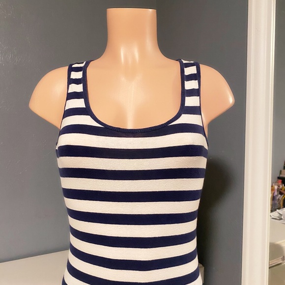 Basic Papaya Striped Tank Top - Picture 2 of 5